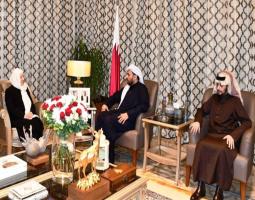 الوزير القطري د. الخليفي يلتقي بهية الحريري ونجلها نادر الحريري