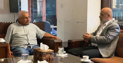 سعد يلتقي وفودا حزبية ويستعرض تطورات الحرب على غزة وعلى الحدود اللبنانية في الجنوب .