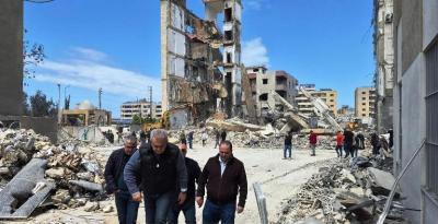 حجازي ووفد بلدية صيدا تفقدوا  اضرار  